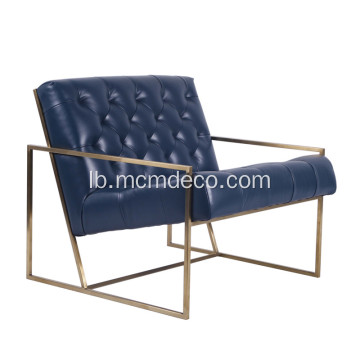 Dënn Edelstahl Frame Tufted Seat Lounge Stull